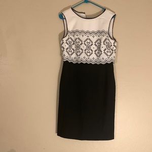 ANTONIO MELANI Black and White Sleeveless Dress